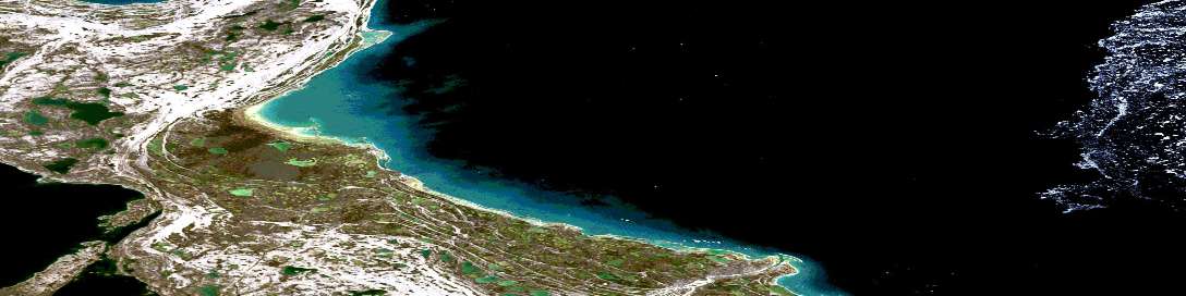 Air photo: Babbage Bay Satellite Image map 057G10 at 1:50,000 Scale