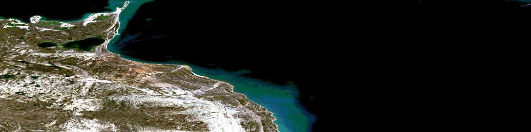 Air photo: Idlout Point Satellite Image map 058B10 at 1:50,000 Scale