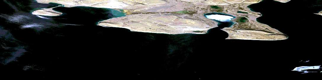 Gascoyne Inlet Satellite Map 058E12 at 1:50,000 scale - National Topographic System of Canada (NTS) - Orthophoto