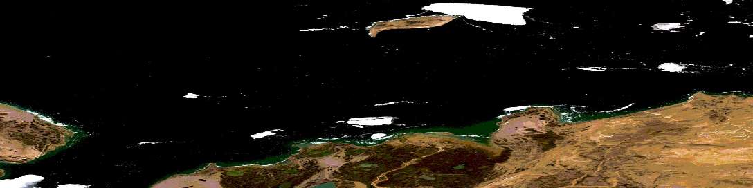 Houston Stewart Island Satellite Map 058G12 at 1:50,000 scale - National Topographic System of Canada (NTS) - Orthophoto