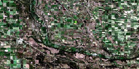 Virden Satellite Map 062F15 at 1:50,000 scale - National Topographic System of Canada (NTS) - Orthophoto