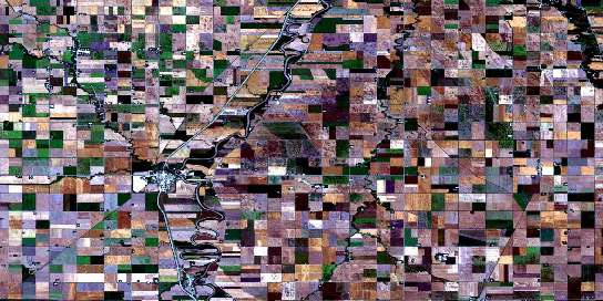 Morris Satellite Map 062H06 at 1:50,000 scale - National Topographic System of Canada (NTS) - Orthophoto