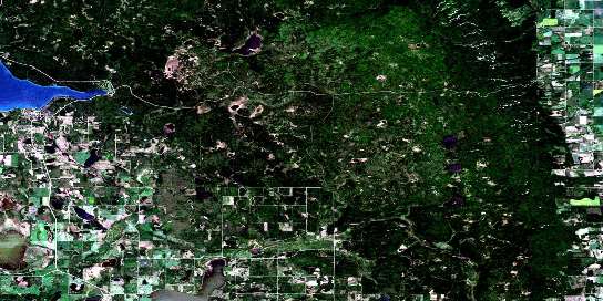 Wasagaming Satellite Map 062J12 at 1:50,000 scale - National Topographic System of Canada (NTS) - Orthophoto