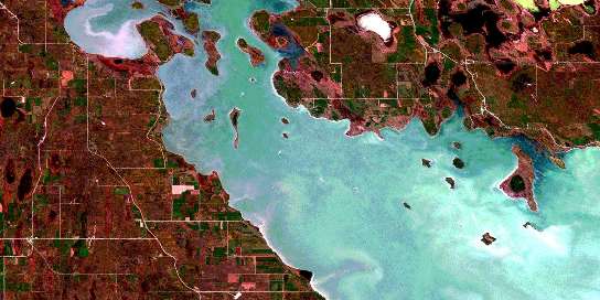 Alonsa Satellite Map 062J15 at 1:50,000 scale - National Topographic System of Canada (NTS) - Orthophoto