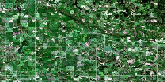 Newdale Satellite Map 062K08 at 1:50,000 scale - National Topographic System of Canada (NTS) - Orthophoto