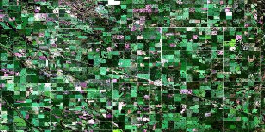 Langenburg Satellite Map 062K13 at 1:50,000 scale - National Topographic System of Canada (NTS) - Orthophoto