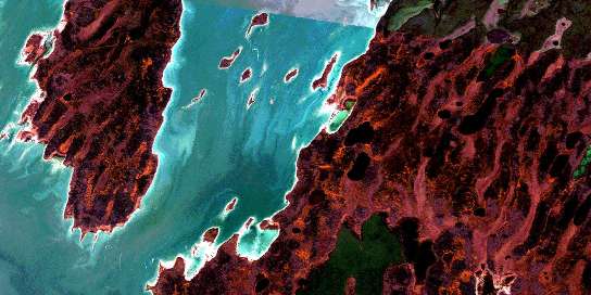 Sisters Islands Satellite Map 063B05 at 1:50,000 scale - National Topographic System of Canada (NTS) - Orthophoto