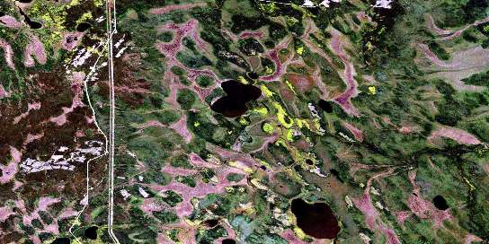 Reedy Lake Satellite Map 063B07 at 1:50,000 scale - National Topographic System of Canada (NTS) - Orthophoto