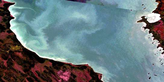 Air photo: Reindeer Harbour Satellite Image map 063B08 at 1:50,000 Scale