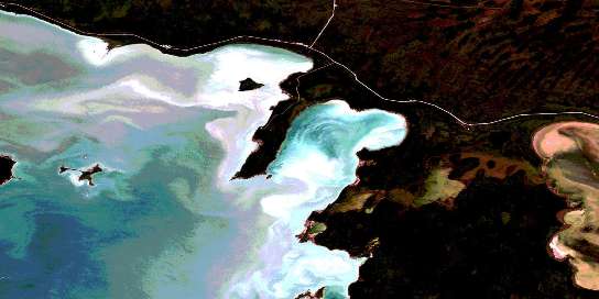 Air photo: Denbeigh Point Satellite Image map 063B13 at 1:50,000 Scale