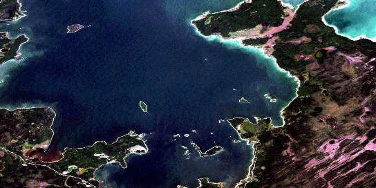 Air photo: Dawson Bay Satellite Image map 063C15 at 1:50,000 Scale