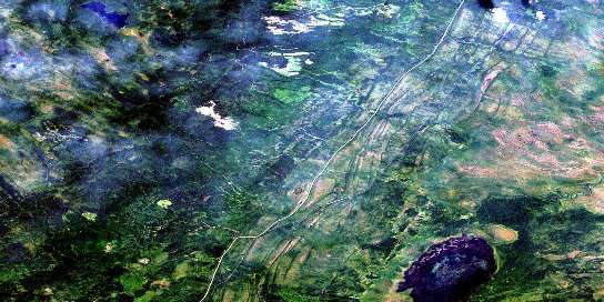 Air photo: Leaf Lake Satellite Image map 063E01 at 1:50,000 Scale