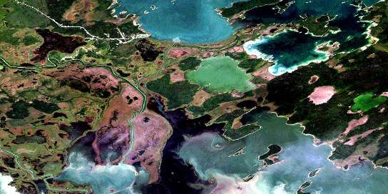 Air photo: Lamb Lake Satellite Image map 063F09 at 1:50,000 Scale