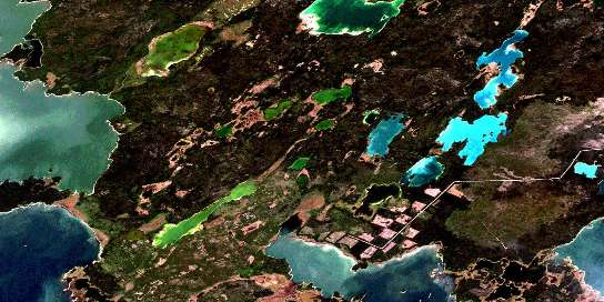 Perch Lake Satellite Map 063G05 at 1:50,000 scale - National Topographic System of Canada (NTS) - Orthophoto