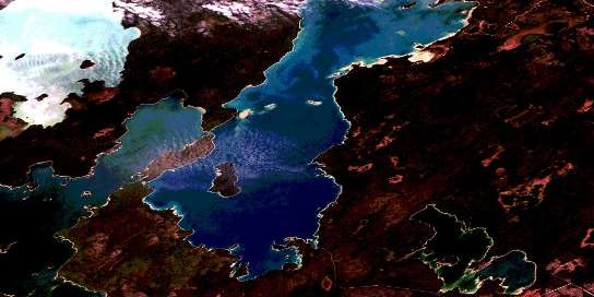 Air photo: Davidson Lake Satellite Image map 063G13 at 1:50,000 Scale