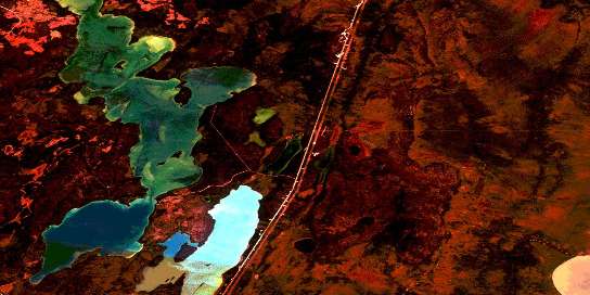 William Lake Satellite Map 063G14 at 1:50,000 scale - National Topographic System of Canada (NTS) - Orthophoto