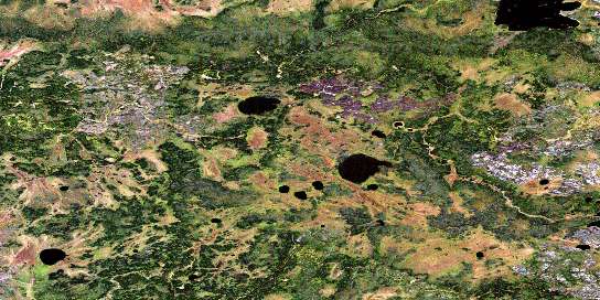 Okeskimunisew Lake Satellite Map 063H07 at 1:50,000 scale - National Topographic System of Canada (NTS) - Orthophoto