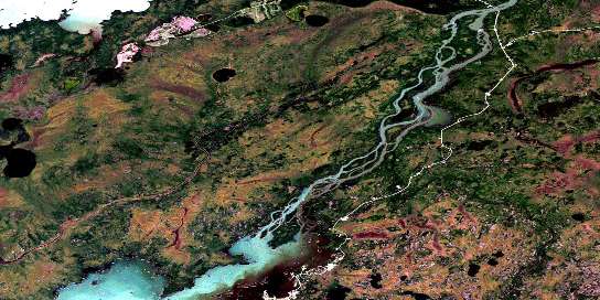 Pine Creek Satellite Map 063I04 at 1:50,000 scale - National Topographic System of Canada (NTS) - Orthophoto