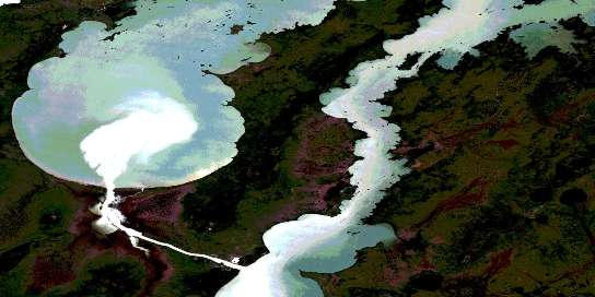 Kiskittogisu Lake Satellite Map 063J01 at 1:50,000 scale - National Topographic System of Canada (NTS) - Orthophoto