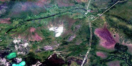 Gladish Lake Satellite Map 063J03 at 1:50,000 scale - National Topographic System of Canada (NTS) - Orthophoto