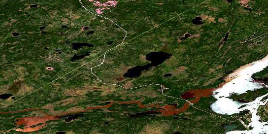 Drunken Lake Satellite Map 063J09 at 1:50,000 scale - National Topographic System of Canada (NTS) - Orthophoto