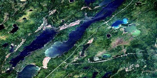 Pakwa Lake Satellite Map 063J15 at 1:50,000 scale - National Topographic System of Canada (NTS) - Orthophoto