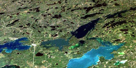 Cranberry Portage Satellite Map 063K11 at 1:50,000 scale - National Topographic System of Canada (NTS) - Orthophoto