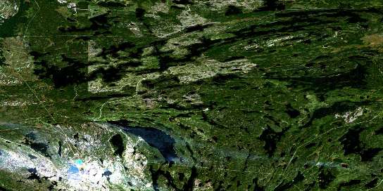 Flin Flon Satellite Map 063K13 at 1:50,000 scale - National Topographic System of Canada (NTS) - Orthophoto