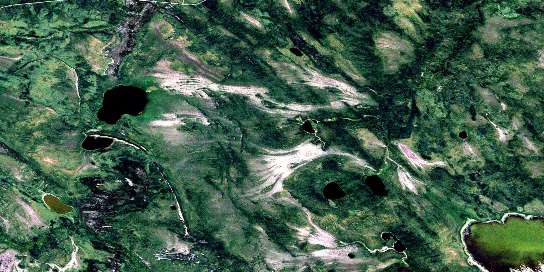 Seager Wheeler Lake Satellite Map 063L05 at 1:50,000 scale - National Topographic System of Canada (NTS) - Orthophoto