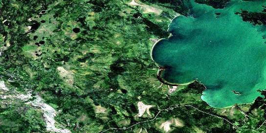 Air photo: Ballantyne Bay Satellite Image map 063L12 at 1:50,000 Scale