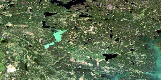 Oskikebuk Lake Satellite Map 063L13 at 1:50,000 scale - National Topographic System of Canada (NTS) - Orthophoto