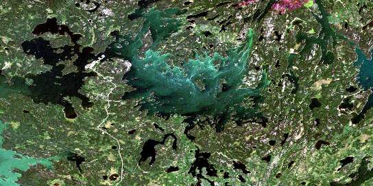 Viney Lake Satellite Map 063L14 at 1:50,000 scale - National Topographic System of Canada (NTS) - Orthophoto