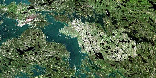 Pelican Narrows Satellite Map 063M02 at 1:50,000 scale - National Topographic System of Canada (NTS) - Orthophoto