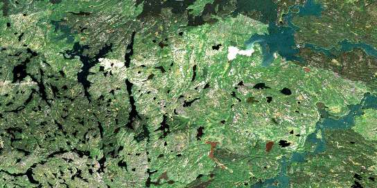 Laird Lake Satellite Map 063M14 at 1:50,000 scale - National Topographic System of Canada (NTS) - Orthophoto