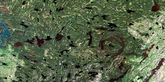 Gilbert Lake Satellite Map 063M15 at 1:50,000 scale - National Topographic System of Canada (NTS) - Orthophoto