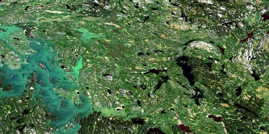 Kipahigan Lake Satellite Map 063N05 at 1:50,000 scale - National Topographic System of Canada (NTS) - Orthophoto