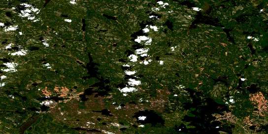 Takipy Lake Satellite Map 063N07 at 1:50,000 scale - National Topographic System of Canada (NTS) - Orthophoto
