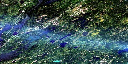 Halfway Lake Satellite Map 063O01 at 1:50,000 scale - National Topographic System of Canada (NTS) - Orthophoto