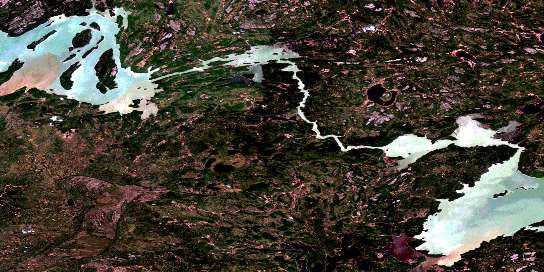 Wuskwatim Lake Satellite Map 063O10 at 1:50,000 scale - National Topographic System of Canada (NTS) - Orthophoto