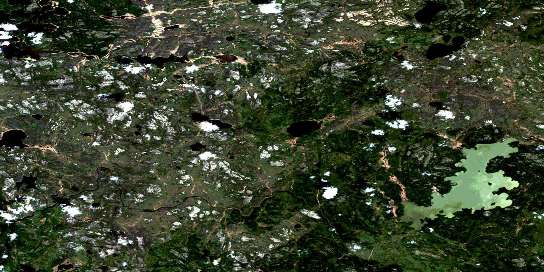 Apeganau Lake Satellite Map 063O12 at 1:50,000 scale - National Topographic System of Canada (NTS) - Orthophoto