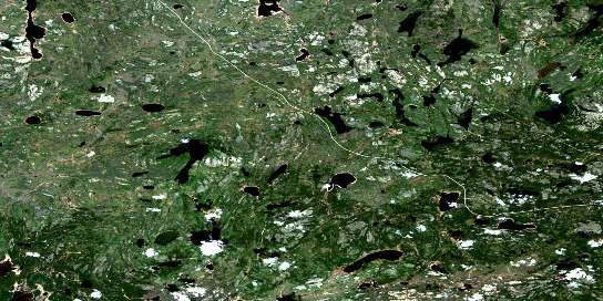 Hall Lake Satellite Map 063O13 at 1:50,000 scale - National Topographic System of Canada (NTS) - Orthophoto