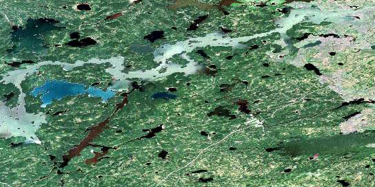 Pikwitonei Satellite Map 063P11 at 1:50,000 scale - National Topographic System of Canada (NTS) - Orthophoto