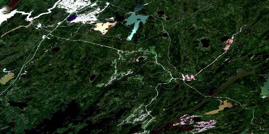 Thompson Satellite Map 063P12 at 1:50,000 scale - National Topographic System of Canada (NTS) - Orthophoto