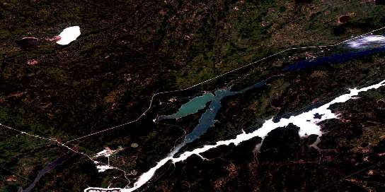 Air photo: Mystery Lake Satellite Image map 063P13 at 1:50,000 Scale