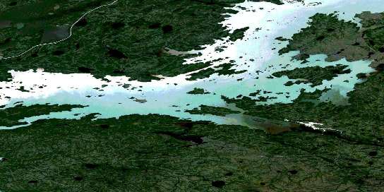 Split Lake Satellite Map 064A01 at 1:50,000 scale - National Topographic System of Canada (NTS) - Orthophoto