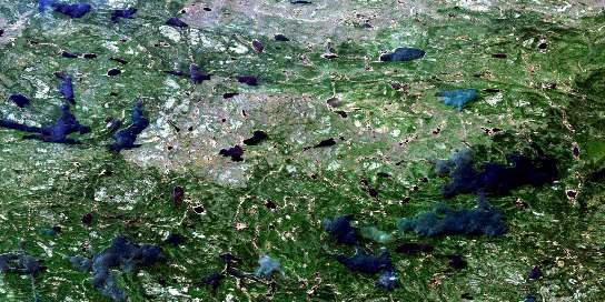 Leftrook Lake Satellite Map 064B02 at 1:50,000 scale - National Topographic System of Canada (NTS) - Orthophoto