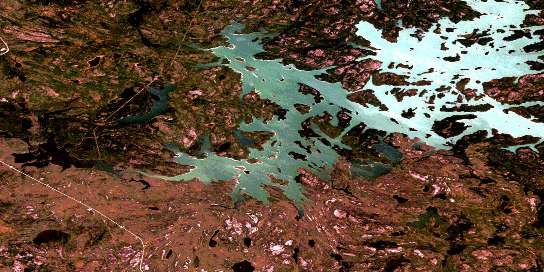 Goodwin Lake Satellite Map 064B04 at 1:50,000 scale - National Topographic System of Canada (NTS) - Orthophoto