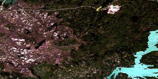 Pemichigamau Lake Satellite Map 064B05 at 1:50,000 scale - National Topographic System of Canada (NTS) - Orthophoto