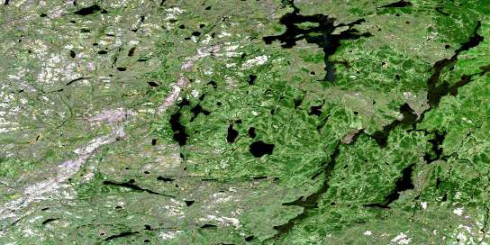 Chapman Lake Satellite Map 064B16 at 1:50,000 scale - National Topographic System of Canada (NTS) - Orthophoto