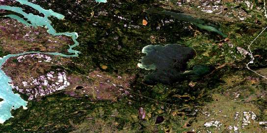 Suwannee Lake Satellite Map 064C01 at 1:50,000 scale - National Topographic System of Canada (NTS) - Orthophoto